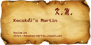 Kecskés Martin névjegykártya
