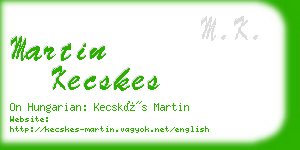 martin kecskes business card